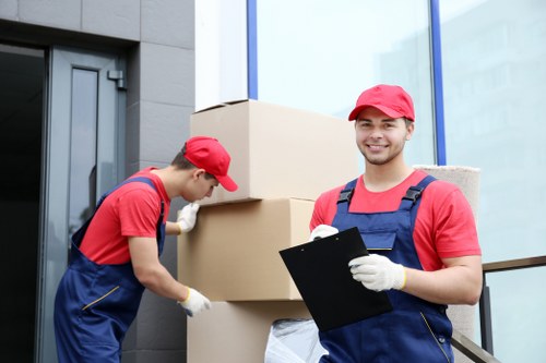 Commercial items and stock arranged for storage