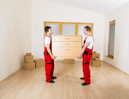 Loading a moving truck with household items